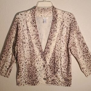 🐆LIGHTWEIGHT KNIT LEOPARD PRINT JACKET - SIZE 1 (8)🐆